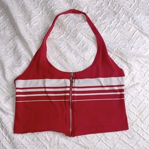 Red and white halter top, Pacsun, medium